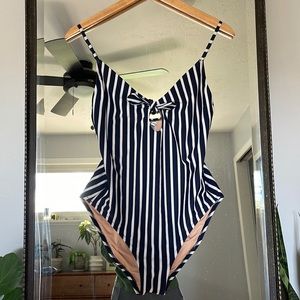 Vertical striped one piece